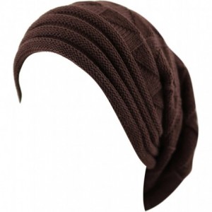 Skullies & Beanies All Kinds of Long Slouchy Baggy Wrinkled Oversized Beanie Winter Hat - 3. 1202 - Brown - C418YAD00G4 $23.71