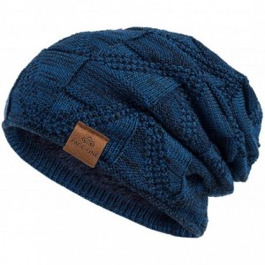 Skullies & Beanies Mens Winter Slouchy Beanie Warm Fleece Lined Skull Cap Baggy Cable Knit Hat - 2 - CZ18UIZOMLH $28.21