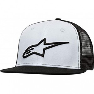 Baseball Caps Men's Logo Flexfit Hat Flat Bill Trucker Snap Back - Corp Trucker Black/White - C918DY82AXZ $44.75