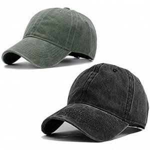 Baseball Caps Men Women Baseball Cap Vintage Cotton Washed Distressed Hats Twill Plain Adjustable Dad-Hat - CU18UG6MS2D $33.06