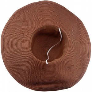 Sun Hats Wide Brim Roll-up Big Beautiful Solid Color Floppy Hat - Brown - CI11YCP1BH7 $35.97