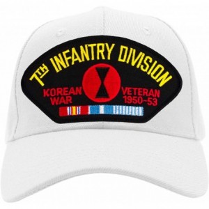 Baseball Caps 7th Infantry Division - Korean War Veteran Hat/Ballcap (Black) Adjustable One Size Fits Most - White - CH18L4XR...