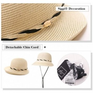 Sun Hats Womens Floppy Summer Sun Beach Straw Hat UPF50 Foldable Wide Brim 55-60cm - 00011_black - CB18RTEQNRZ $42.44