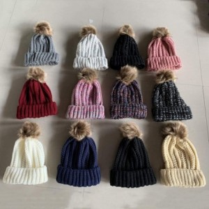Skullies & Beanies Womens Winter Beanie Hat- Warm Cuff Cable Knitted Soft Ski Cap with Pom Pom for Girls - A - C918ADTAW26 $1...