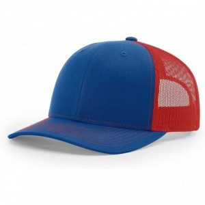 Baseball Caps Royal/Red 112 Mesh Back Trucker Cap Snapback Hat w/THP No Sweat Headliner - CH185KK9LCM $33.79