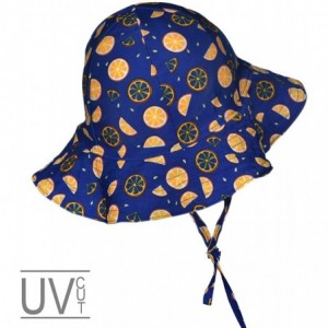 Sun Hats Baby Girls UV Sun Cap UPF 50+ Sun Protection Bucket Hat 3-6Y - Dark-orange - C118N7QRWCD $25.56