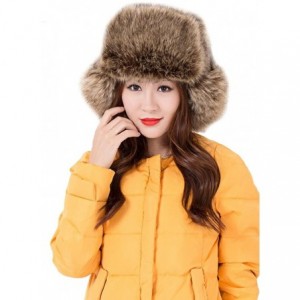 Bomber Hats Women's Russian Cossack Style Faux Fur Winter Ushanka Hat - Fur - CD128TE9DSZ $70.20