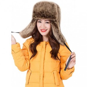 Bomber Hats Women's Russian Cossack Style Faux Fur Winter Ushanka Hat - Fur - CD128TE9DSZ $61.32