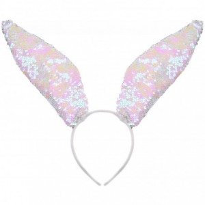 Headbands Halloween Girls Bunny Rabbit Ears Headband Accessories Costume Set - WHITE/AB - C718Z6OIU4E $22.90