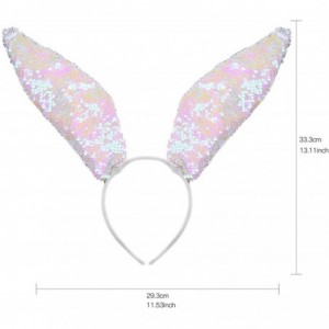 Headbands Halloween Girls Bunny Rabbit Ears Headband Accessories Costume Set - WHITE/AB - C718Z6OIU4E $20.27