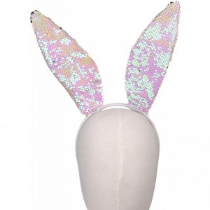 Headbands Halloween Girls Bunny Rabbit Ears Headband Accessories Costume Set - WHITE/AB - C718Z6OIU4E $20.27