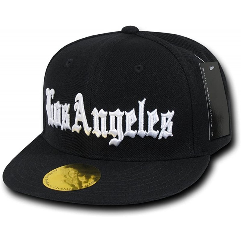 Baseball Caps Old English City Los Angeles Snapbacks- Black - CU11M64FSS9 $29.43