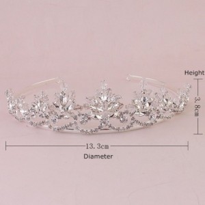 Headbands Wedding Tiara Crown Flower Sparkly Rhinestones Decor Bridal Headpiece Band for Prom - C9189ONZYTZ $18.66