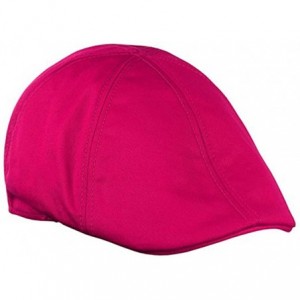 Newsboy Caps Mens Cotton Duckbill Colorful Cap Golf Driving Ivy Cabbie Hat - Hot Pink - CN180W3IC64 $24.84