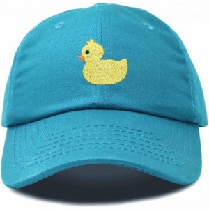 Baseball Caps Cute Ducky Soft Baseball Cap Dad Hat - Teal - CH18LZ8I6WG $23.72
