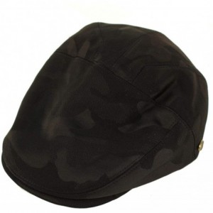 Newsboy Caps Men's 100% Cotton 7 Panel Ivy Mixed Pattern Driver Cabby Flat Cap Hat - Camouflage Black - CP18R6KI0T2 $30.54