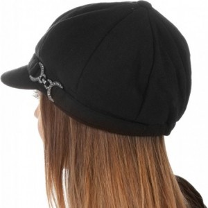Newsboy Caps Jessica Unisex Wool Newsboy Cabbie Hat - Black - CJ117BFY9GZ $27.08