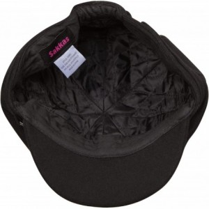 Newsboy Caps Jessica Unisex Wool Newsboy Cabbie Hat - Black - CJ117BFY9GZ $27.08