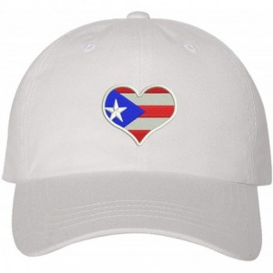Baseball Caps Puerto Rico Flag Heart Unisex Baseball Hat - White - CE195HC0GTM $31.76