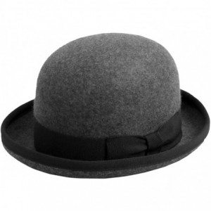 Fedoras Classic Melon Wool Felt Bowler Hat - Gris-chine - C4187NGS3NW $84.98
