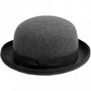 Fedoras Classic Melon Wool Felt Bowler Hat - Gris-chine - C4187NGS3NW $72.70