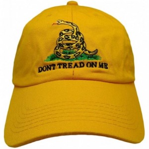 Skullies & Beanies Embroidered WASHED Style Gadsden Dont Tread on Me Tea Party Yellow Hat Cap - CI185XCA3YU $19.20