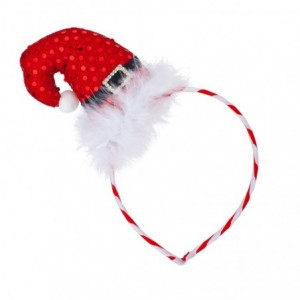 Headbands Little Red Sequins Santa Claus Hat White Fur Stripes Headband - C118LIL80NY $17.50
