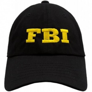 Baseball Caps FBI Dad Hat - Black With Yellow - CP180409XG7 $37.31