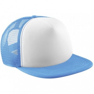 Baseball Caps Vintage Plain Snap-Back Trucker Cap - Sky Blue/White - CQ11E5OBLO3 $17.18