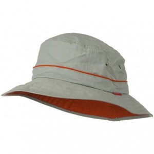 Sun Hats UV 50+ Orange Piping Talson Sun Bucket Hat - Grey - CG11J5ZUXMX $75.41