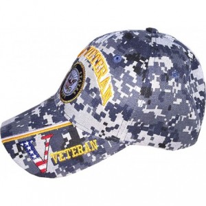 Baseball Caps United States Navy Veteran V Blue CAMO Baseball Style Embroidered HAT us USA Cap - CE12O6QEG1Q $17.91