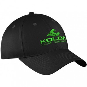 Baseball Caps Old School Curved Bill Solid Snapback Hats - Black With Green Embroidered Logo - CB17YKGD893 $34.49