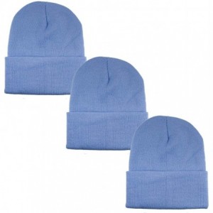 Skullies & Beanies Unisex Beanie Cap Knitted Warm Solid Color - Sky Blue - CY18XRZXGN4 $18.97