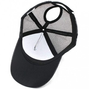 Baseball Caps Baseball Cap for Women- Sequins Outdoor Trucker Hat Ponytail Holder Visor Snapback - Black B - CN18SZYXEMT $18.97