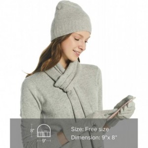 Skullies & Beanies 100% Pure Cashmere Winter Beanie Skullies Cap for Women - Light Grey - CS18WXLNUSA $62.67