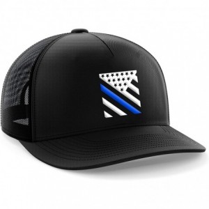 Baseball Caps American Flag Snapback Hat - Embossed Logo American Cap for Men Women Sports Outdoor - Blue Line Crest - CO18E2...