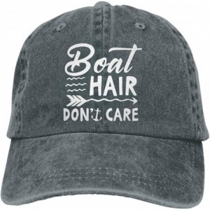 Baseball Caps Boat Hair Don't Care Print Vintage Hot Men & Women Adjustable Denim Dad Hat Cotton Baseball Cap Navy - CA18KO8L...