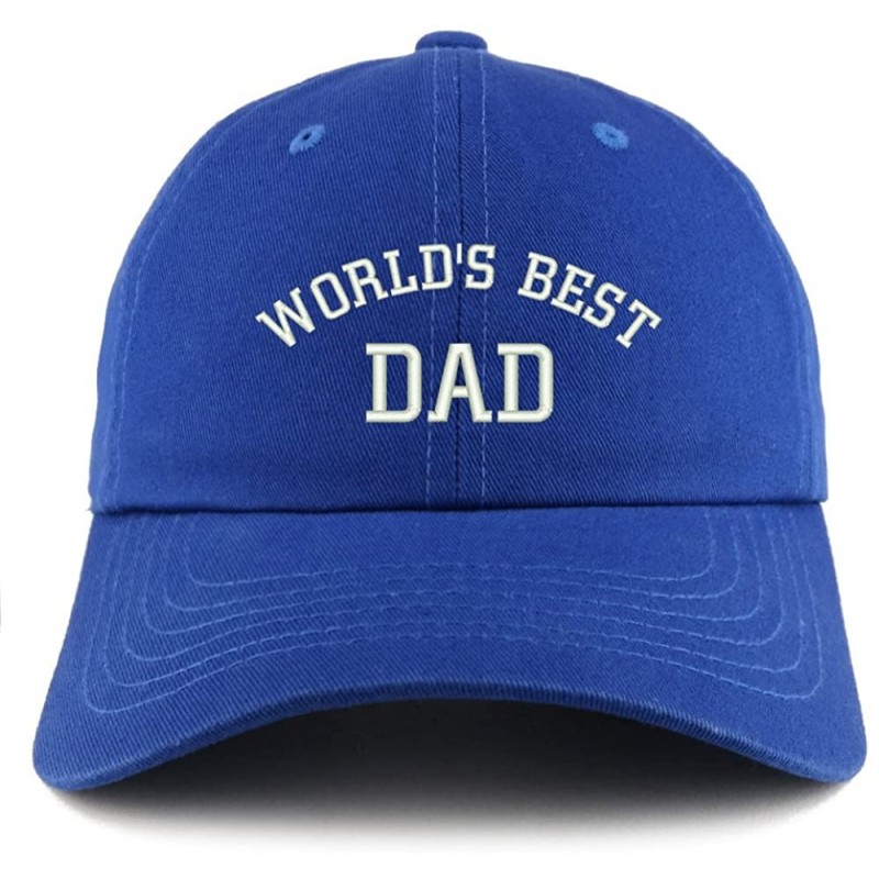 Baseball Caps World's Best Dad Embroidered Low Profile Soft Cotton Dad Hat Cap - Royal - C118D56QQDD $34.06