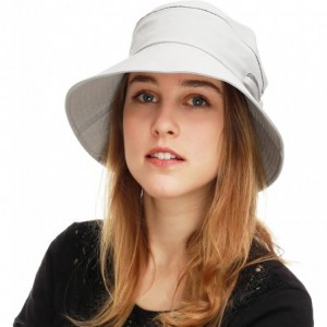 Bucket Hats Light Weight Packable Women's Wide Brim Sun Bucket Hat - Perrine-grey - CR18GQS5KHD $29.28