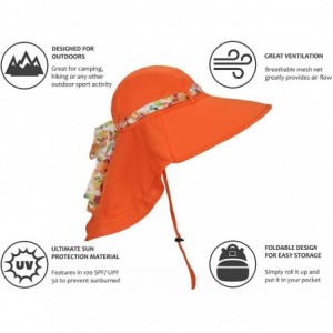 Sun Hats Women Wide Brim Adjustable UPF 50+ Sun Hat Safari with Floral Ribbon for Beach Hiking Camping Fishing Gardening - CO...