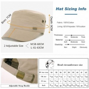 Baseball Caps Unisex Adjustable Large Head Strapback Army Military Combat Hat Baseball Cadet Cap 56-64cm - 89104-khaki - CQ18...