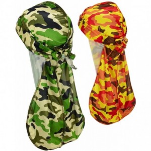 Skullies & Beanies Satin Silky Durag Long Tail Headwraps Soft Beanies for Men Women - Camouflage Set 1 - C718UYW77LO $19.48