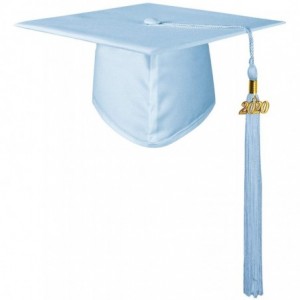 Skullies & Beanies Unisex Adult Matte Graduation Cap with 2020 Tassel - Skyblue - C511SBEC2SH $30.21