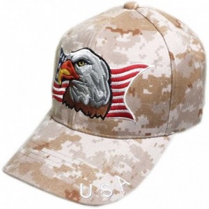 Baseball Caps Patriotic USA American Flag Print Baseball Cap Embroidered - Marine Digital Camo - C8120M90Y9R $25.37