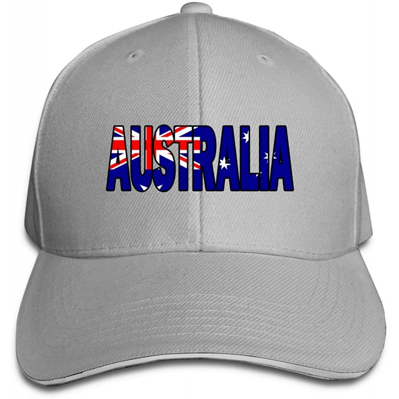Baseball Caps Unisex Australian Flag Australia Snapback Hat Adjustable Peaked Sandwich Cap - Gray - CF18KZSU5NU $25.77