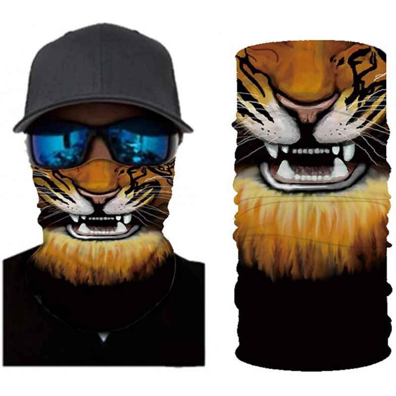 Balaclavas Cool Print Tiger Lion Seamless Bandana Rave Headband Headwear Balaclava Head Wrap Scarf Neck for Women Men - C0197...