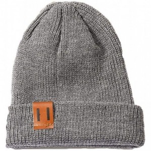 Skullies & Beanies Unisex Knitted Winter Warm Cap Fashion Casual Solid Beanie Hat Hats & Caps - Dark Gray - CF18AMZU5CT $28.79