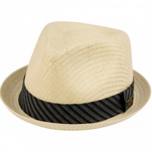 Fedoras Mens Summer Fedora Cuban Style Short Brim Hat - A Natural - CV199H2UWTW $51.03