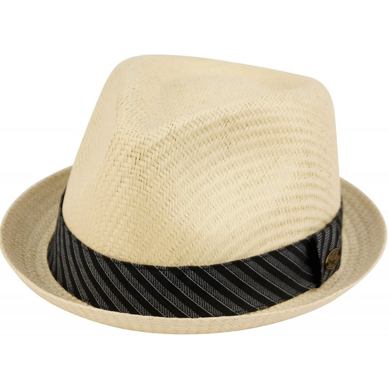Fedoras Mens Summer Fedora Cuban Style Short Brim Hat - A Natural - CV199H2UWTW $46.78