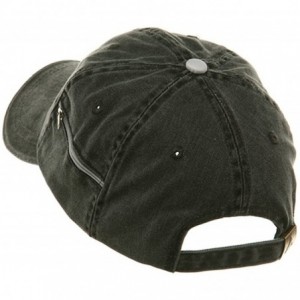 Baseball Caps Low Profile Washed Side Zipper Pocket Cap - Black White - CA18GYAC9X4 $37.47